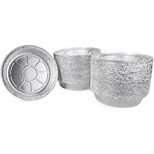 IDL Packaging 9" Round Aluminum Foil Pans (Pack of 50) - 1.75" Deep, Angled Walls - For Roasting, Baking, Cooking, Freezing - Disposable Aluminum Food Containers - Pie & Tart & Leftover