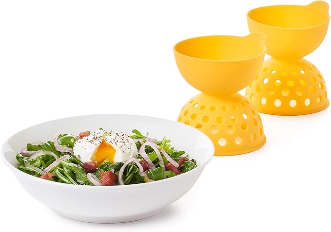 OXO Good Grips 2 Piece Silicone Egg Poaching Set, One Size, Yellow