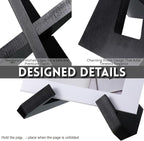 Cookbook Stand for Kitchen, Recipe Book Holder for Kitchen Counter, Wooden Cookbook Holder, Rustic Cook Book Holder Stand - Black