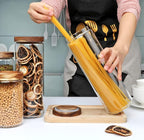 Glass Canisters With Wooden Lids Kitchen Jars for Storage,Tea,Sugar and Coffee Container Set,Set of 5 Canisters for Candy, Cookie, Rice and Spice Jars