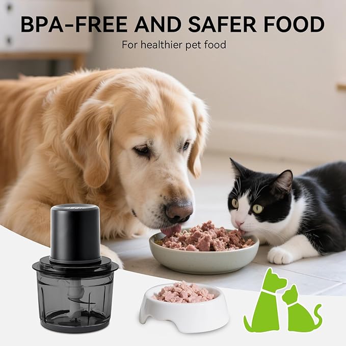 Meat Grinder Electric, 1.2L Stainless Steel Food Processor and Chopper with 4 Sharp Blades, 350W, 2 Speed Modes, for Meat, Baby Food, Vegetables, Fruits, Nuts,5 Cups, Black