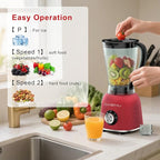 Professional Blender | 8-Cup Big Capacity | Powerful 25,000RPM Motor | Smoothies, Shakes, and Frozen Drinks Blender | BPA-Free & Dishwasher-Safe | Red