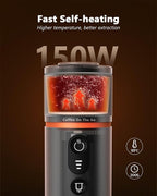 CONQUECO Portable Espresso Machine Travel: 12v Car Coffee Maker with Battery for Camping - Small Electric - 2.5 Mins Heating - Set With Ground Coffee & NS Capsule & Handbag for RV, Hiking, Office