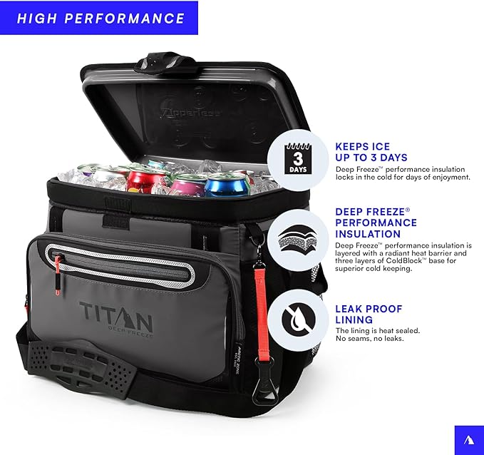 Titan by Arctic Zone 30 Can Zipperless Soft Cooler with HardBody Liner