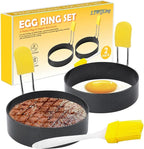 4 Inch Large Egg Rings for Frying Eggs, 2 Pack Stainless Steel Egg Cooking Rings Nonstick Round Egg Shaper Mold with Anti-scald Handle for English Muffins Pancake Cooking Griddle