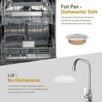 7" Aluminum Foil Pans with Integrated Handles and Snap-On Lids (5 pcs) | 2X Thickness Heavy-Duty Reusable Tin for Baking and Cooking