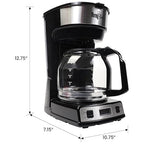 Total Chef Drip Coffee Maker - 12-Cup Programmable Coffee Machine With Glass Pot, Pause and Pour, Auto Shut-Off, Large Water Reservoir, Reusable Filter, Dishwasher Safe Carafe, Percoladora de Café