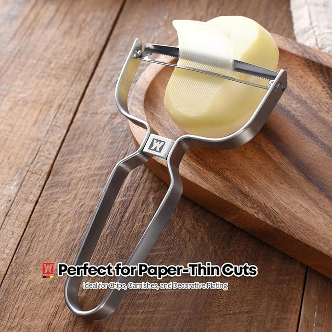 Stainless Steel Potato Peeler with Extra-Wide Peeling Blade, Great for Large Vegetables, Rust-Resistant, Cheese Slicer, Dual-Edged Blades, Corrosion-Resistance, Y-Peeler Shape