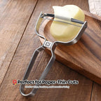 Stainless Steel Potato Peeler with Extra-Wide Peeling Blade, Great for Large Vegetables, Rust-Resistant, Cheese Slicer, Dual-Edged Blades, Corrosion-Resistance, Y-Peeler Shape