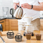 8 Packs Reusable Coffee Filter Basket for Mr. Coffee 4-5 Cup, Nylon Mesh Coffee Filter with Handle For Mr. Coffee, Black & Decker Most Coffeemakers and Brewers Universal