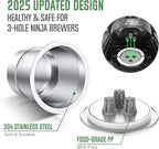 Ninja Reusable Coffee Pod: VIVI SKY Upgraded Stainless Steel Refillable Ninja K Cups - 3 Holes Coffee Filters For Ninja Coffee Maker CFP201 CFP301 CFP305 CFP307 CFP400 CFP300 (2 Pack)