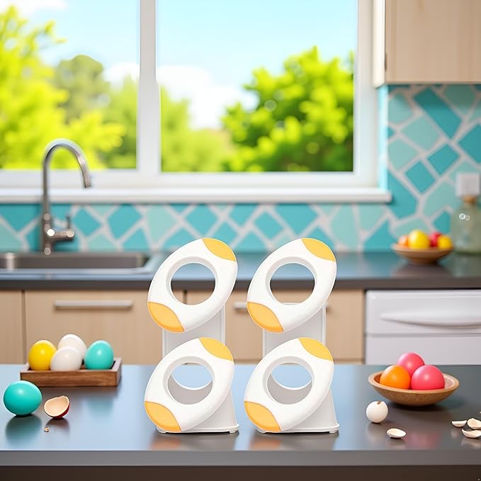 4Pcs Yellow Egg Shell Opener Egg Topper Cutter Egg Cracker Separator for Quickly Cutting Off The Tops of Eggs Egg Shell Scissors Opener Kitchen Specialty Tools and Gadgets Kitchen Utensils
