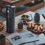 Electric Coffee Grinder Portable Conical Burr Coffee Grinder with 45 Adjustable Settings, Cordless Coffee Burr Grinder for Espresso, Home, Travel, Camping, Office (Black)