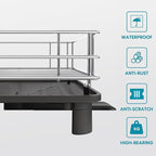 BOOSINY Dish Drying Rack for Kitchen Counter, Stainless Steel Dish Drainers with Drainboard Set, Space Saving, Compact Metal Plates Strainers Rack with Cup Holder, Utensil Holder