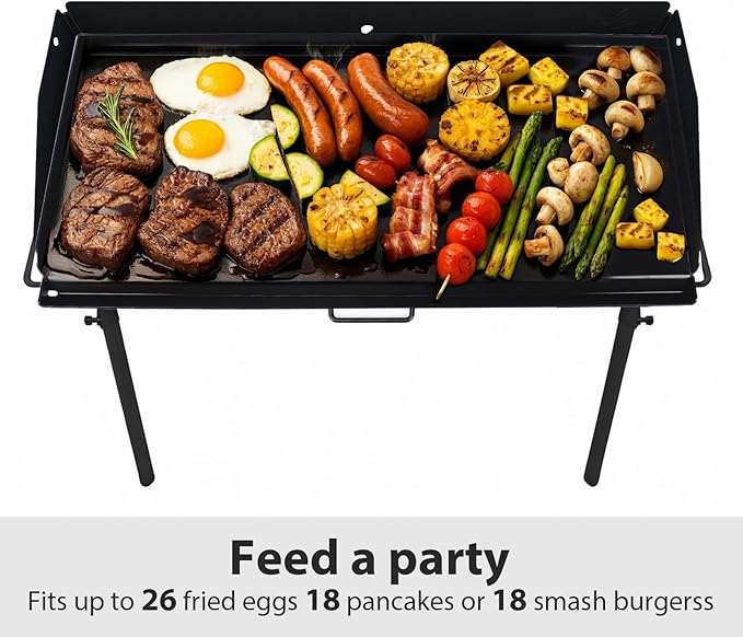 Utheer 37" x 17" Ceramic Nonstick Cast Iron Griddle for Camp Chef 3 Burner Stove, Fits GB90D TB90 SPG90B CCH3, Large Flat Top Camping Griddle, Oven-Safe to 500°F,Rust-Resistant Camp Chef Accessory