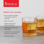 Spiegelau Perfect Serve Double Old Fashioned Glasses Set of 4 - Lowball Cocktail Glasses European-Made Crystal, Dishwasher Safe, Professional Quality Cocktail Glass Gift Set - 13 oz