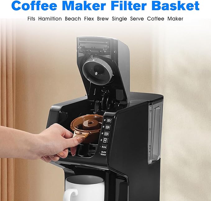Coffee Maker Filter Basket Single Replacement Hamil tion Beach FlexBrew Coffee Maker Parts 49900,49902,49903,49904,49950,49957,FOR Hamiltion Beach Coffee Make Single Serve Filter Parts - 2 Pack