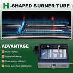 18 Inch Portable Gas Propane Griddle with Lid & Non-stick Ceramic Coated Baking Pan, Outdoor Tabletop Propane Grill for Cooking, Barbecue, Camping Tailgating