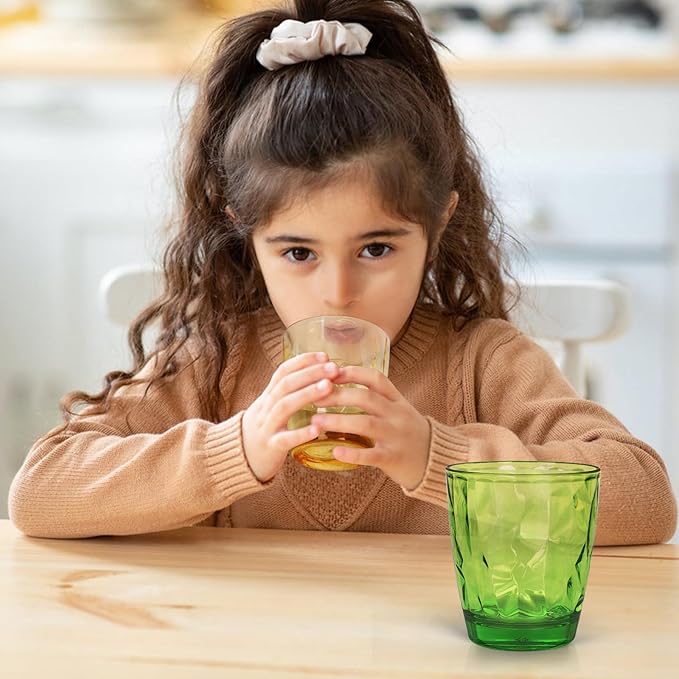 13 oz Plastic Tumblers Drinking Glasses, Clear Acrylic Drinking Cups Wine Glasses Beverage Cups Tumbler for Poolside Party, Outdoor&Indoor, Stackable, Dishwasher Safe, Easy to Clean, Large Capacity