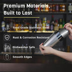 Boston Cocktail Shaker Set, 4-Piece Bar Tools Set, Professional Bar Set with Boston Shaker, Bar Spoon, Jigger, Hawthorne Strainer, Stainless Steel, Dishwasher Safe, Ideal Bartender Kit for Bar