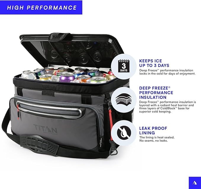 Titan by Arctic Zone 30 Can Zipperless Soft Cooler with HardBody Liner