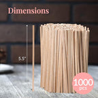 1000 Wooden Coffee Stirrer by Prestee - Disposable 5.5 inches Long Wooden Stir Sticks for Coffee and Cocktails - Smooth, Splinter-Free Beverage Mixers - Ideal for Cafe, Bars and Drink Stations