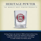Heritage Pewter University of South Carolina Square Shot Glass | Hand-Sculpted 1.5 Ounce Shot Glass | Intricately Crafted Metal Pewter Alma Mater Inlay