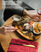 Silverware Set,Ollex 20 Pieces Black and Gold Flatware Set for 4,Modern Matte Cutlery Set with Dinner Knives Forks Spoons Stainless Steel Utensil Set,Satin Finish&Dishwasher Safe