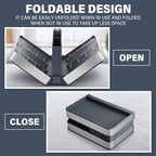 Foldable Dish Drainer Rack with Removable Cutlery Holder Stainless-Steel Dish Drying Rack with Dual Parts, Space-Saving Dish Rack, Rustproof Utensil Drainer for Kitchen Counter, Gray/Steel