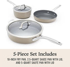 Calphalon® Premier Ceramic Nonstick 8" and 10" Frying Pan Set, Mushroom Grey