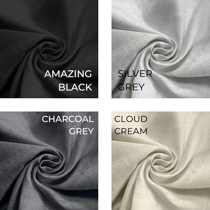 D'Moksha Homes Linen Silver Grey Table Runner 120 Inches Long - 100% Pure Linen Dining Table Runner 14 x 120 Inch for Summer, Fall and Halloween - Machine Washable