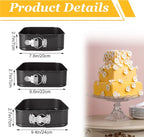 3Pcs Springform Pan, Square Cake Pan Nonstick Cheesecake Pans, Bakeware with Removable Base, Nonstick Leakproof (8, 8.5, 9.5 Inch)