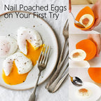 Egg Poacher Cups with Oil Brush, Silicone Egg Poachers Set of 4 Multicolor Poached Egg Maker Egg Coddler, Kitchen Tools and Gadgets