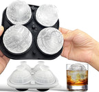 2.2" Sphere Ice Cube Molds Silicone 3D Big Ice Ball Maker Novelty Whiskey Ice Mold for Bourbon and Cola