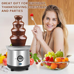 Chocolate Fountain Machine 4 Tiers Electric Chocolate Fondue Fountain Machine Cheese Fountain Perfect for Nacho Cheese, Chocolate Sauce, Wedding, Party