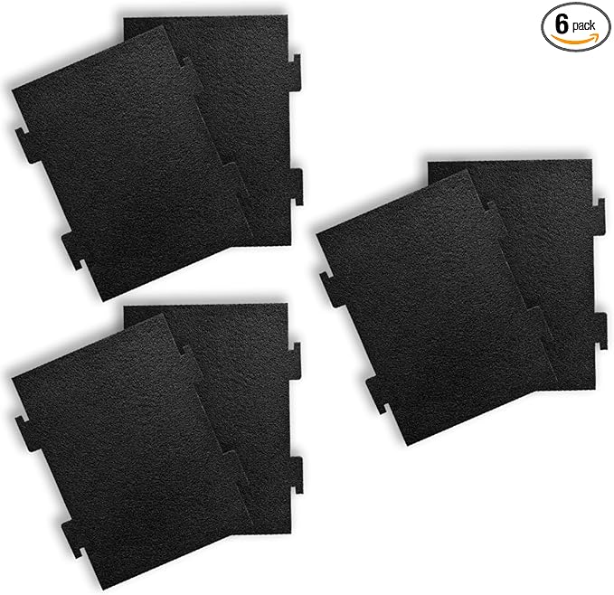 6 Pack Activated Charcoal Filters Replacement for Whirlpool & Kitchenaid Over The Range Microwaves KMLS311HS, WML55011HS, YKMLS311HS, YWML75011H, Compare to Part# W11282981 & W11223147