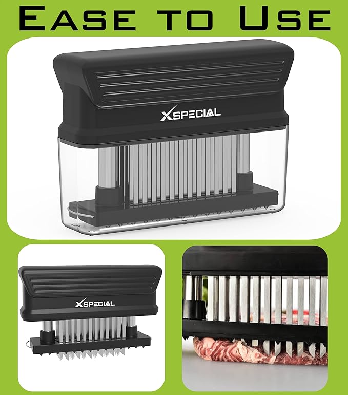 BOLD XL 60 BLADE MEAT TENDERIZER - The Only Tool You'll Ever Need: Cheap Cuts Taste Steakhouse-Quality | (3,063+ 76% 5-Star) Dishwasher-Safe Needle Stainless Steel That Transforms Steak in 90 Seconds