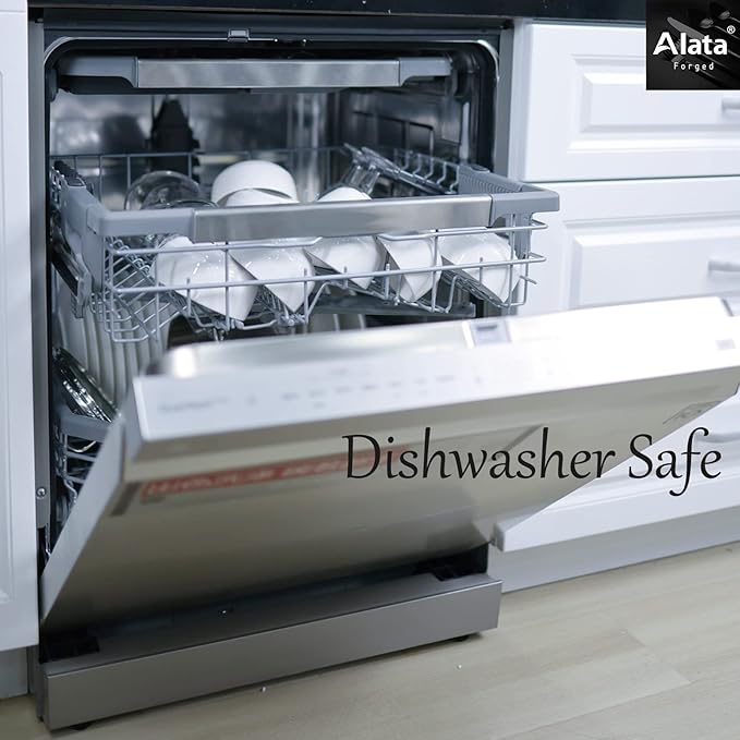 Alata Potter 60-Piece Forged Silverware Set Stainless Steel Flatware Set Cutlery Set, Service for 12, Mirror Finish, Dishwasher Safe