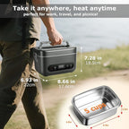 1.2L Cordless Electric Lunch Box – 20000mAh Rechargeable Portable Food Warmer with 5-Sided Heating, Auto Temperature Control, Leakproof & BPA-Free – Perfect for Office, Truck, Outdoors