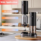 Electric Pepper Grinder Set (2 Pcs) Adjustable Coarseness & One-Touch Grinding with LED Light – Battery-Powered, Large Capacity & Ceramic Blades for Effortless Seasoning