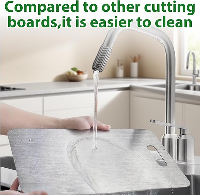 Katuchef Cutting Board, Katuchef Titanium Cutting Board, Cutting Boards, Stainless Double Sided Steel Cutting Boards for Cutting Meat Vegetable Fruit (13.4"L x 9"W)