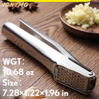 Garlic Press Stainless Steel，Premium Garlic Mincer Tool，Heavy Duty Professional garlic grinder， No Need to Peel Garlic Ginger Crusher，Easy Clean, Dishwasher Safe & Rust-proof