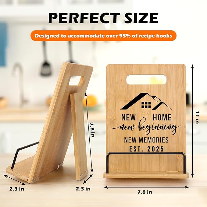 Housewarming Gifts New Home 2025 Cookbook Stand, Housewarming Gifts New Home Gifts Ideas, Best House Warming Gifts for Women Couples New homeowner, New Apartment Gifts Closing Gifts for Home Buyers