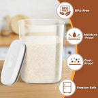 Airtight Rice Container 25 Lbs, Clear PET Plastic Food Storage Container Bin For Flour Sugar, Dry Food Holder with Easy Locking Lid for Kitchen Pantry Organization and Storage