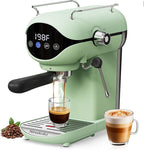 Espresso Machine with Steam Milk Frother Semi Automatic 20 Bar Compact Green with Touch Screen for home Cafetera Espresso, Latte, Cappuccino, Americano, Macchiato