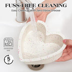 Silicone Heart Shaped Cake Pans 10 Inch Large Heart Cake Pan Nonstick Silicone Heart Molds for Baking (2 Pcs Set, Cream)