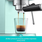 CASABREWS CM5418 Espresso Machine 20 Bar, Cappuccino Machine with Milk Frother Steam Wand, Stainless Steel Espresso Coffee Machine, Gift for Grandma or Wife, Gift for Girlfriend, Pastel Green