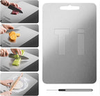 Titanium Cutting Board Professional Double - Pure Titanium Cutting Boards For Kitche, Sided 13.5 x 9 Inch - Dishwasher, Non-Slip for Fruits, Meat, Vegetables, Camping