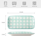 Selamica Ceramic Rectangular Serving Platters Set of 4, 12 Inch Serving Trays/Dishes for Party Entertaining, Rectangular Dinner Plates for Appetizer Salad Dessert Sushi, Assorted Colors