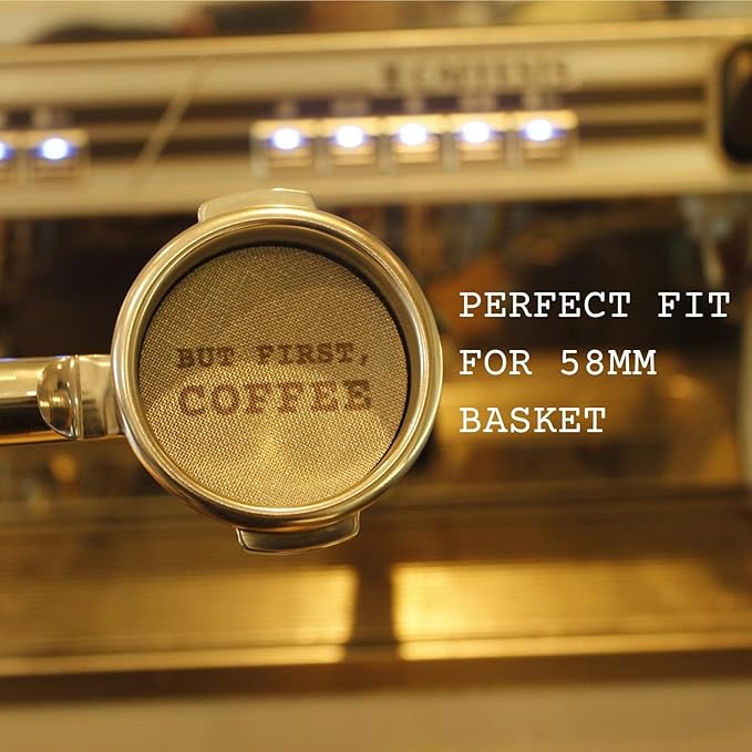 GEMINI Espresso Puck Screen - 58.5mm,1.7mm Thickness 150μm Espresso Filter Screen - Mesh Coffee Reusable Filter For Espresso Portafilter Filter Basket 58mm - Made With 316 Stainless Steel